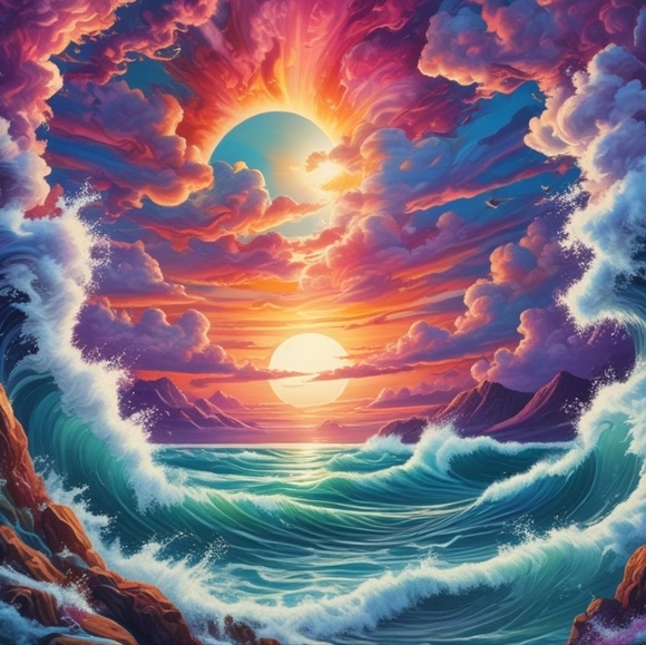 Seaglasscoaztallemonades.com Other - Vibrant Ocean Sunset Art Print